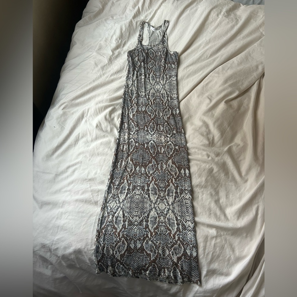 Snake print tight dress